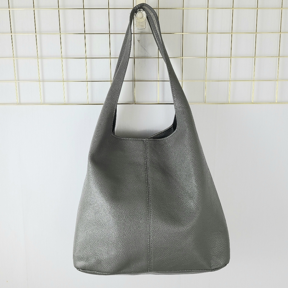 Borse in Pelle Made in Italy Gray Tote Slouchy Shoulder Bag